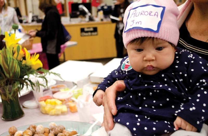 One of Cochrane&#8217;s newer members, three month old Aurora Veas Puebla attended the second annual Newcomers Night at the Nan Boothby Memorial Library on Oct. 5 hosted by