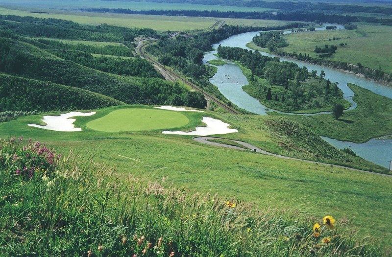 Carved out of the side of a cliff, the 16th at GlenEagles provides a challenge for golfers and a beautiful view.