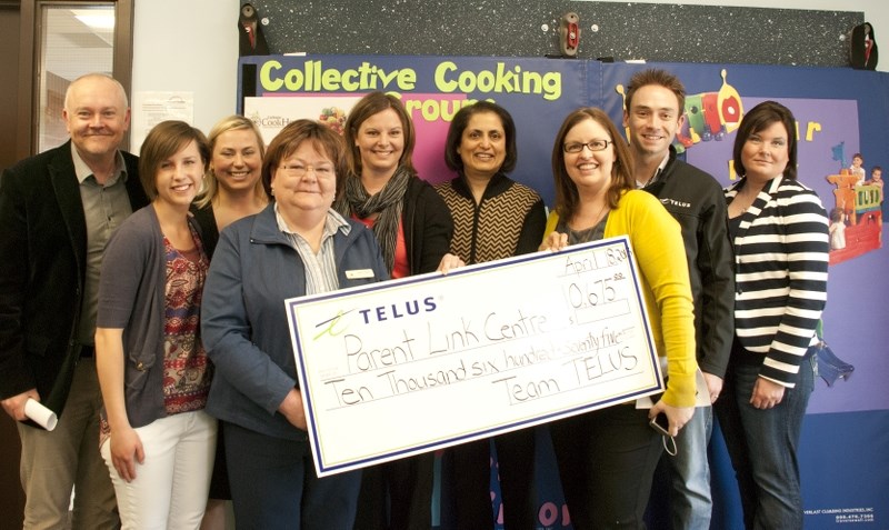 Telus donated $10,675 to the Western Rocky View Parent Link Centre (PLC) to be put towards new equipment for the centre&#8217;s indoor playground and to develop collective