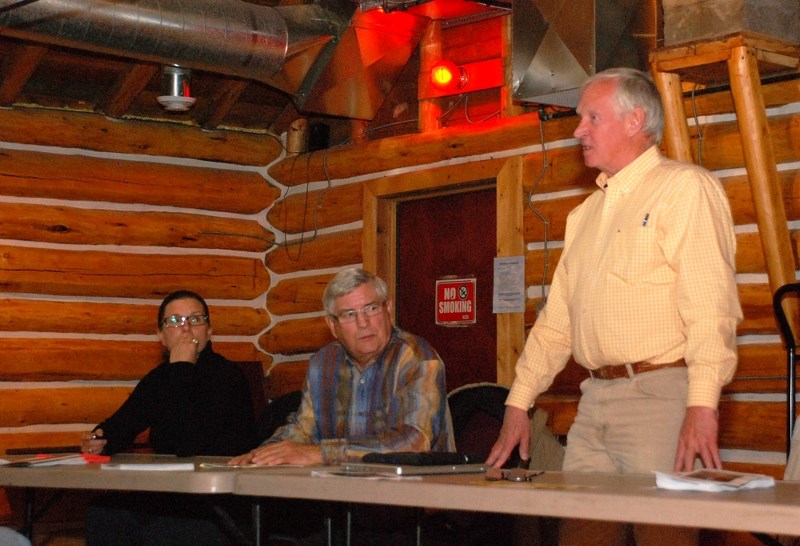 The three Rocky View County Council candidates from Division 9 (from left) Jill Cairns, Norman Kent and Bruce Kendall, addressed questions and concerns from residents during