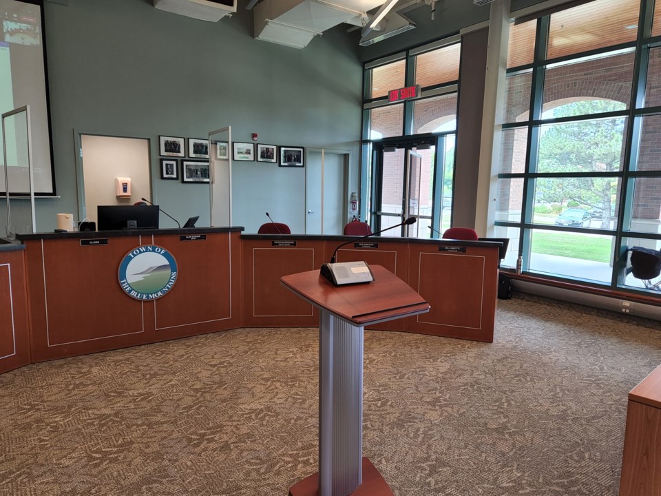 B. Mtn council chamber podium