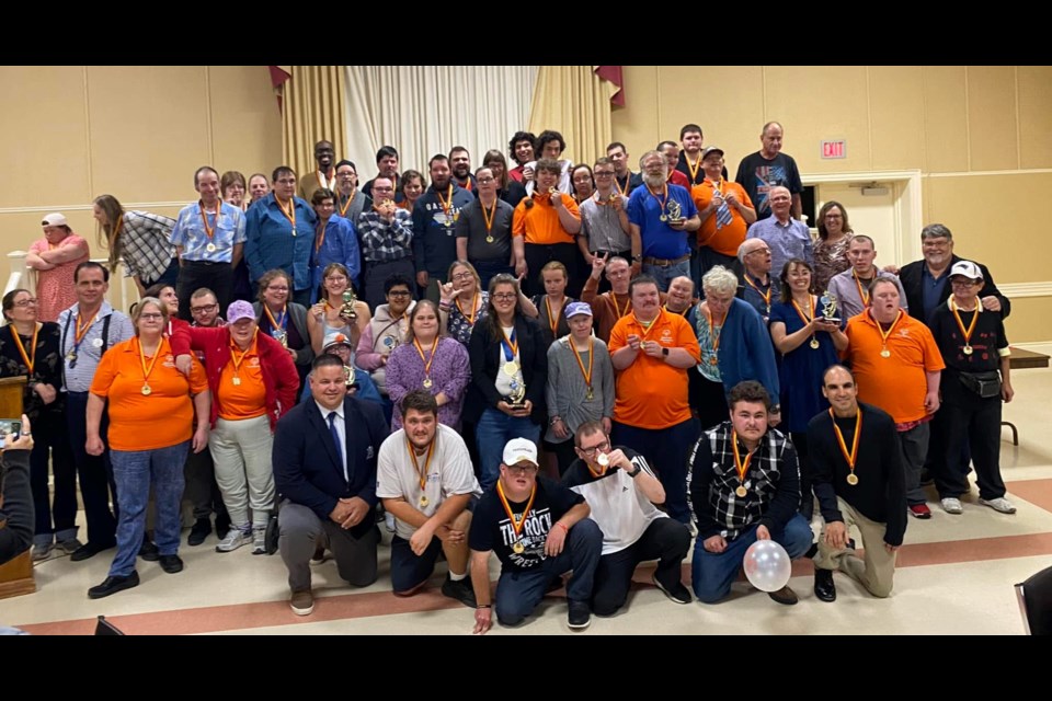 Volunteers and bowlers with the Special Olympics Collingwood & Area gather for a photo together. Debbie Gruter has been a volunteer for over two decades.