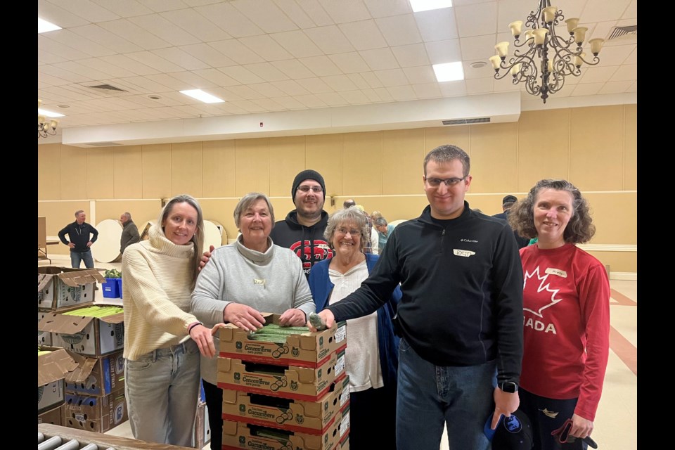 Dozens of volunteers showed up to the Collingwood Legion on March 19 to help sort and pack produce for the Georgian Good Food Box.