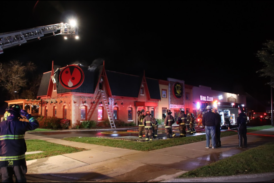 Firefighters were called out to a blaze Friday night on First Street in Collingwood. Stuart Snelgrove/CollingwoodToday