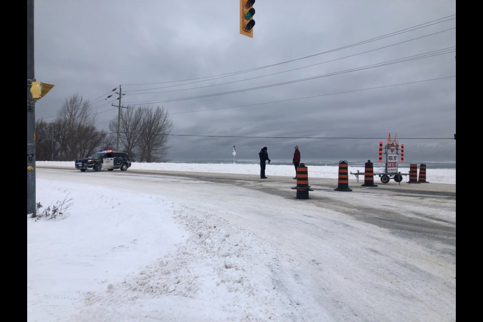 Police have closed Highway 26 in Craigleith while fire crews work to extinguish a structure fire in the area. 