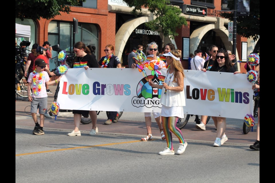 Walkers in the Collingwood Pride Parade on Saturday.