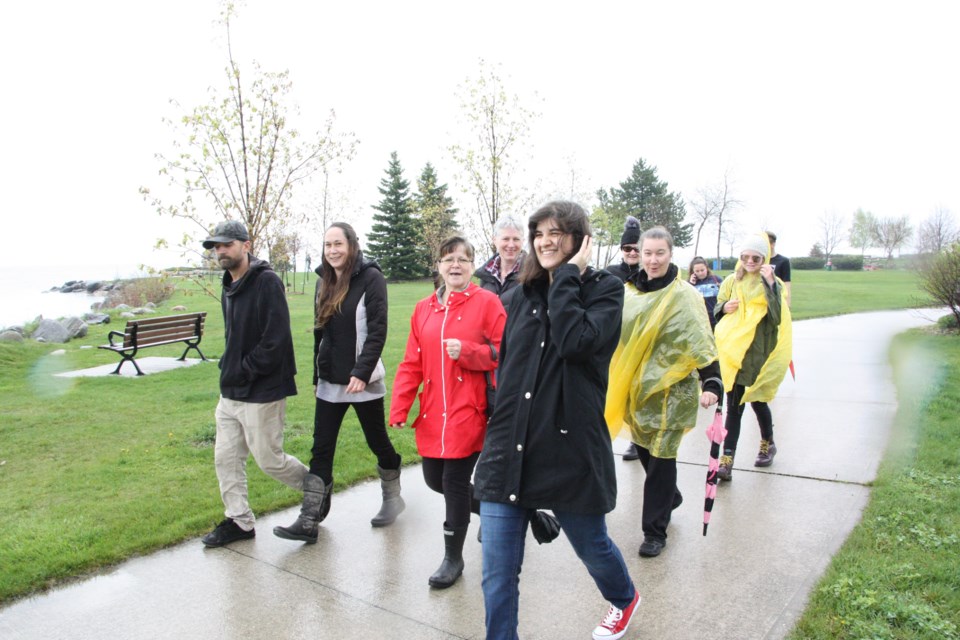 Walkers had the option of completing a 1-kilometre or a 5-kilometre walk on Saturday for the Collingwood Defeat Depression walk. Erika Engel/CollingwoodToday