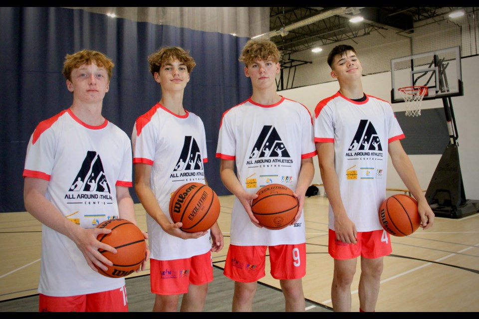 Team Simcoe 3 v 3 basketball team is competing at the International Children's Games in León, Mexico July 15 to 20. The team consists of Ryan Buchanan, 13, left, Cade Branscombe, 14, Liam Fraser, 13 and Darius Bouchard, 13.