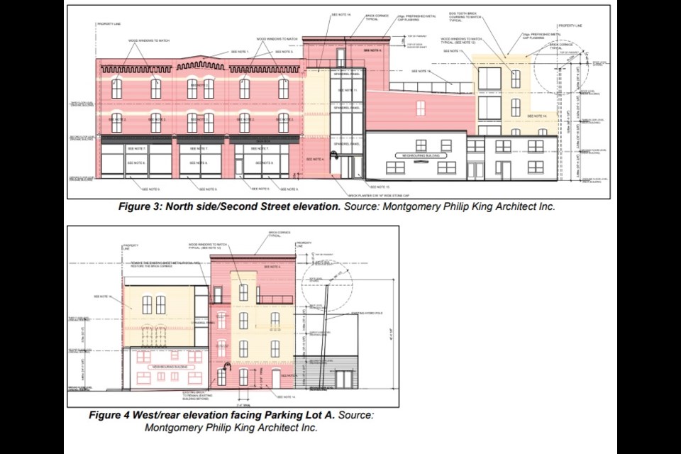 Artistic drawings of proposed renovations to 76 Hurontario Street, from Montgomery Philip King Architect Inc.