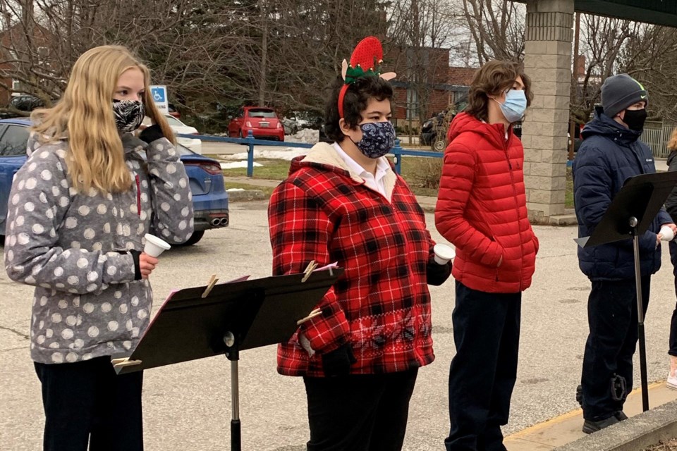 Students from Our Lady of the Bay Catholic High School played carols on the bells for the residents of Collingwood Nursing Home this week. 