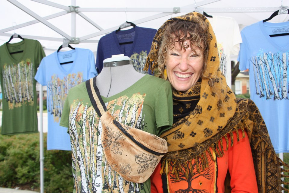 Jill Sosnowski, fabric artist, brought her one-of-a-kind clothing to the final farmersâ market of the season in Collingwood. Find her new store on Spruce Street behind Skiis and Bikes. Oct. 6, 2018 Erika Engel/CollingwoodToday