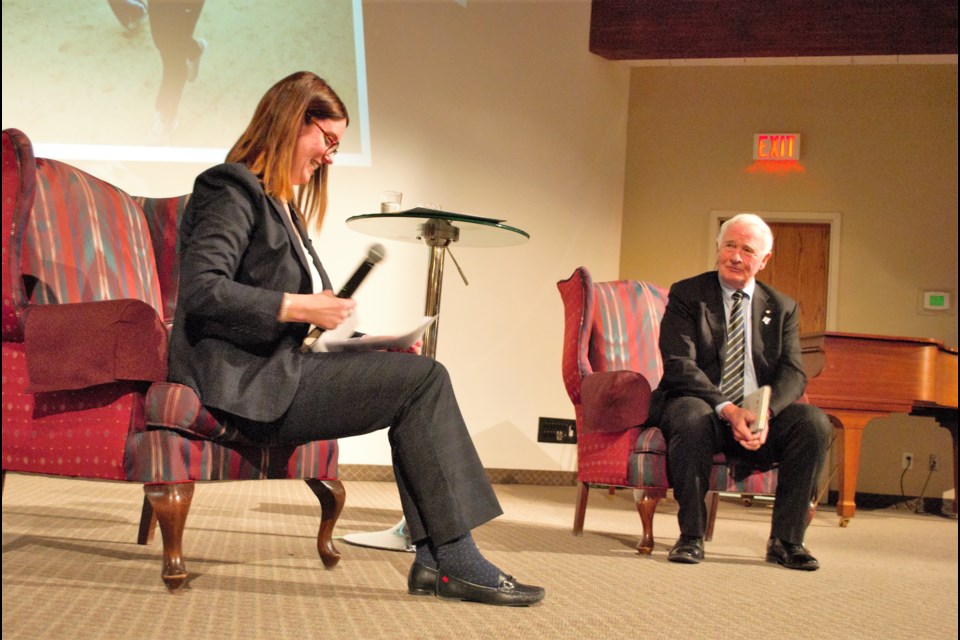 Former Governor General of Canada and author David Johnston with Janet Fairbridge with Hospice Georgian Triangle. Jessica Owen/CollingwoodToday