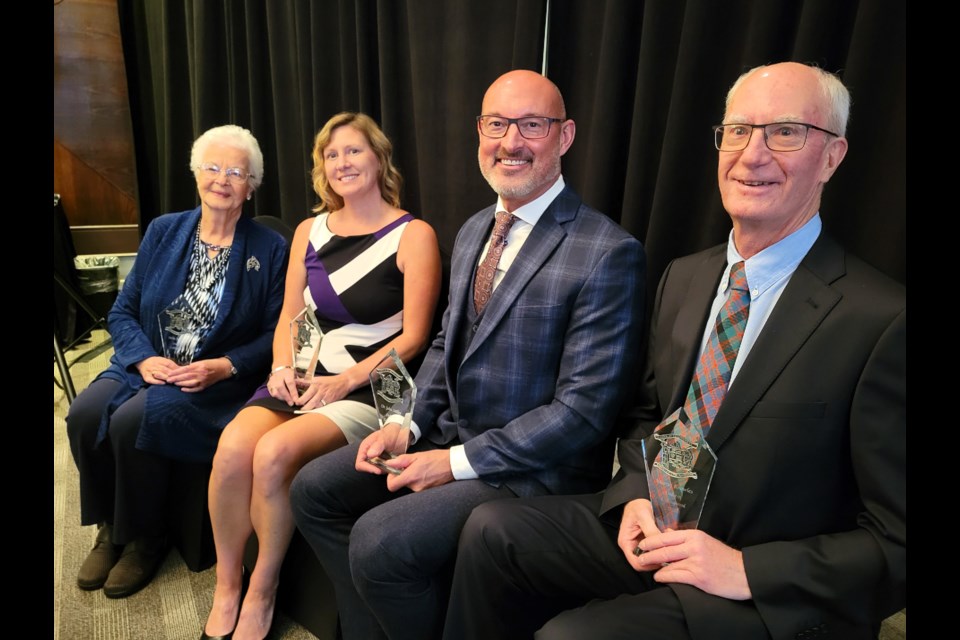 The four winners of the Order of Collingwood in 2025 are (from left to right) Hella Sandberg, Naomi Paterson, Dr. John Miller and Murray Knowles.