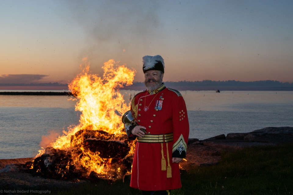 Collingwood Town Crier Ken Templeman led the beacon lighting ceremony to commemorate Queen Elizabeth's Platinum Jubilee.