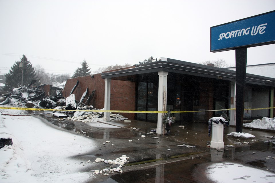 The Sporting Life building is beyond repair due to structural damage, according to Collingwood Fire Chief Ross Parr. Erika Engel/CollingwoodToday