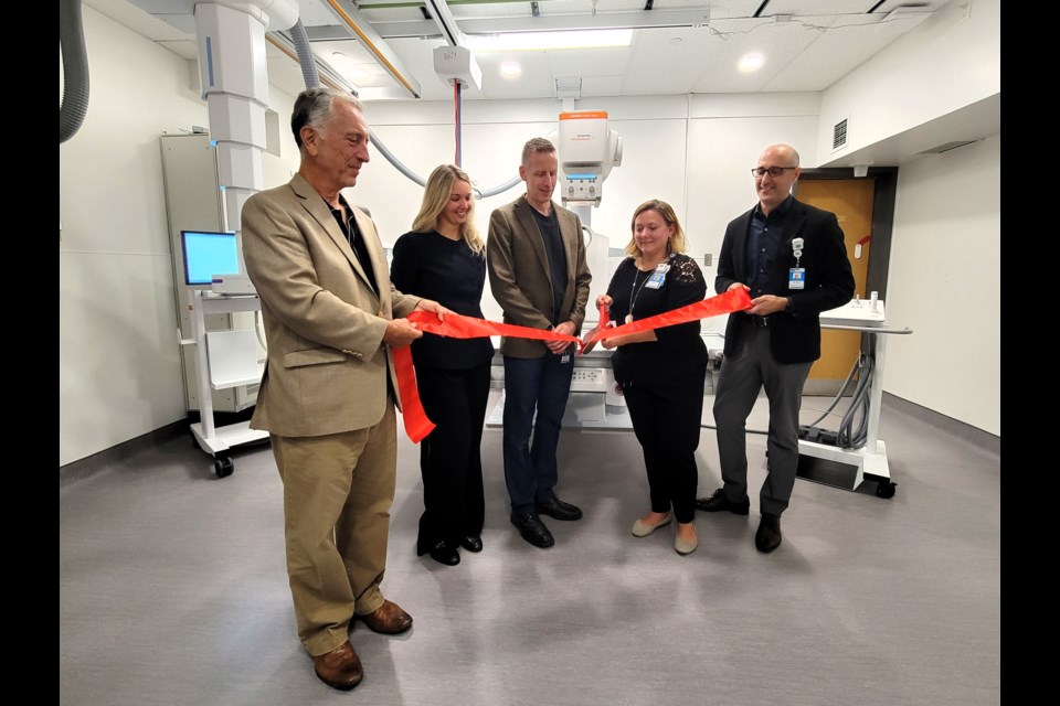 From left, Barry Goodwin, chair of CGMH board, Kathleen De Pellegrin, chief financial officer of CGMH, Michael Carstensen, radiologist, Jamey Gilroy, diagnostic imaging manager and Michael Lacroix, president and CEO of CGMH cut the ribbon on the hospital’s new X-ray suite on Sept. 9, 2024.