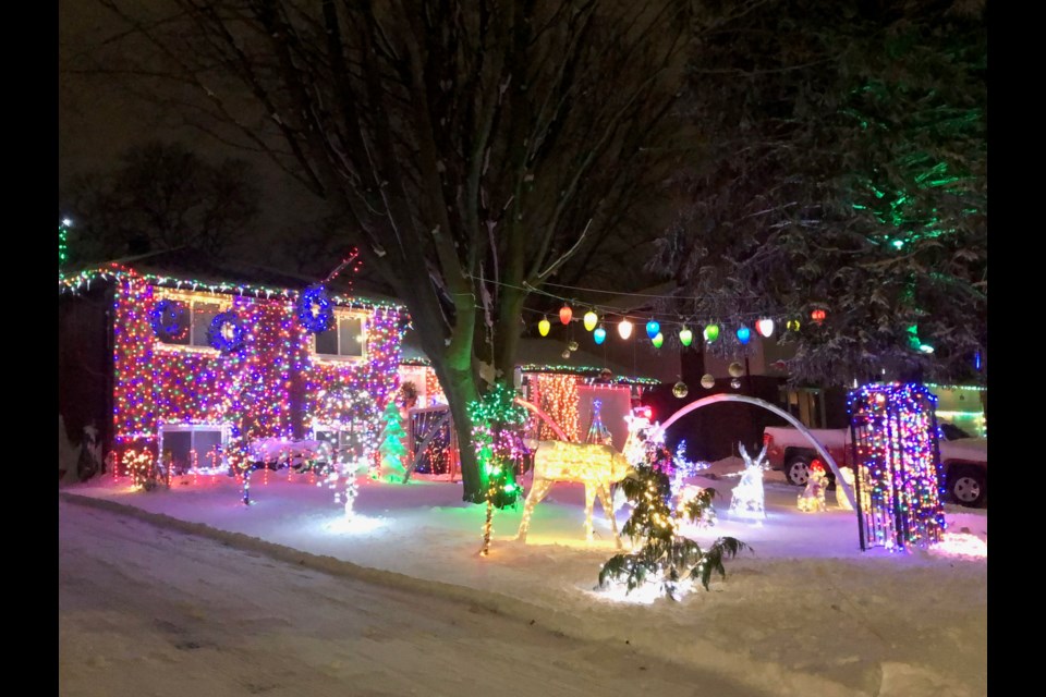 This house on Lockhart Road is easily the most decorated we discovered. The facade and yard are covered – every square foot – and they're set to music ... because at Christmas you can go big and go home. Erika Engel/CollingwoodToday