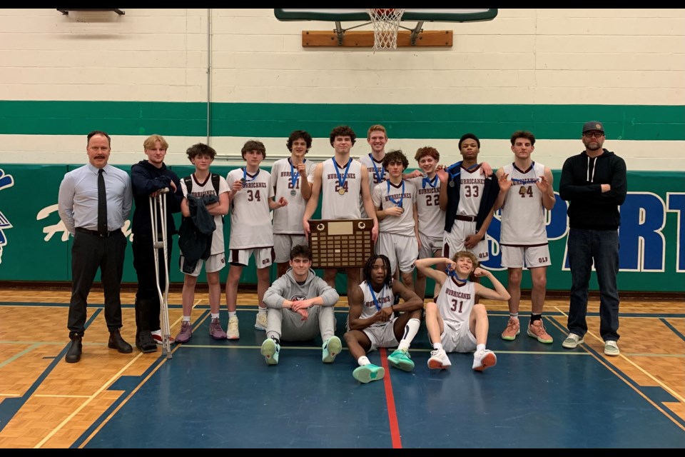 The Our Lady of the Bay Catholic High School's senior boys basketball team won the Georgian Bay Secondary Sports Association Championships Thursday evening (Feb. 22) beating Stayner Collegiate by 20 points.  Congratulations to the Hurricanes as they represent our community at the Ontario Federation of School Athletic Associations (OFSAA) Championships next week in Welland.  