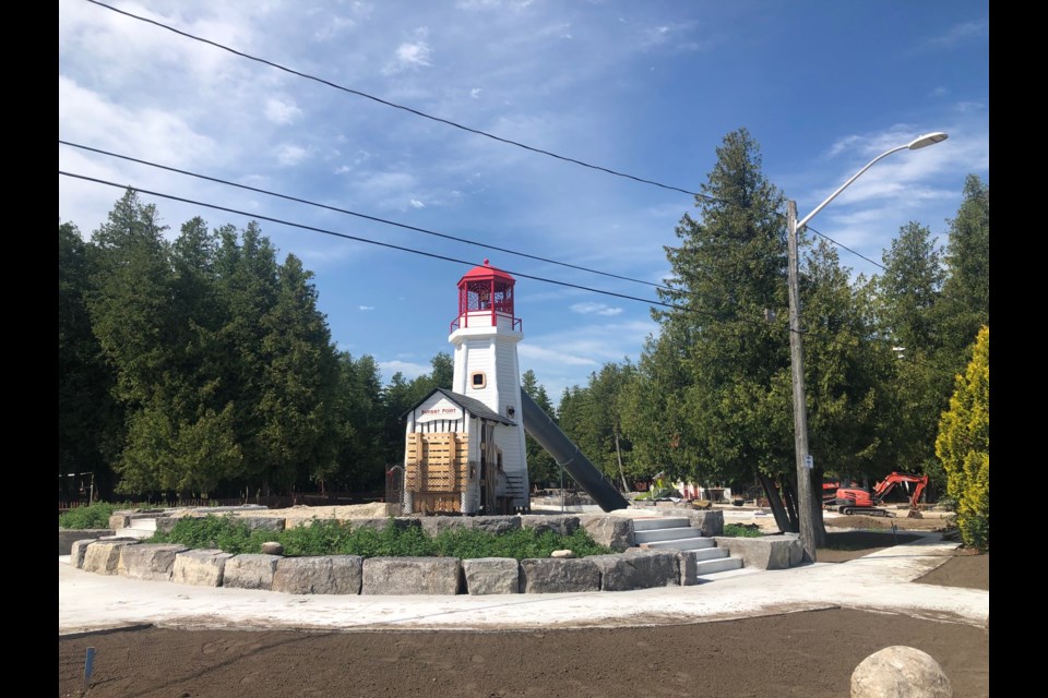 Sunset Point Park playground installation, July 19, 2022.