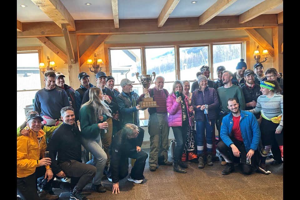 On Saturday, Feb. 24, John Hethrington presented the Hethrington Cup to the Alpine Ski Club Masters Team for winning the Southern Ontario Interclub Ski Organization this season.
There were participating teams from the Caledon Ski Club, Jozo Weider Ski Club, Craigleith Ski Club, Toronto Ski Club and Georgian Peaks Ski Club. 