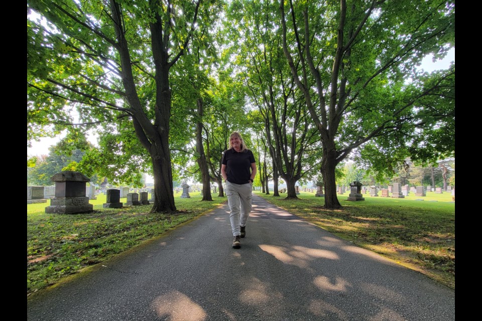 Theressa Hanley is one of two caretakers at First Presbyterian Church Cemetery on Poplar Side Road. The cemetery is celebrating 150 years on Sept. 29.