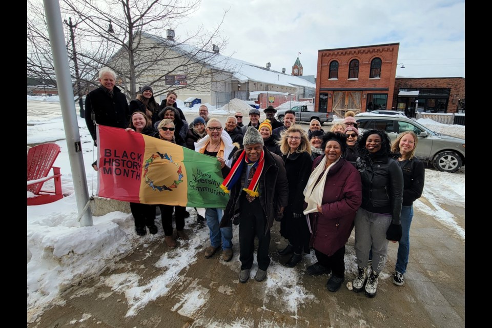 Collingwood’s dignitaries, town staff and members of the town’s Unity Collective raised the Black History Month Flag on Feb. 10.