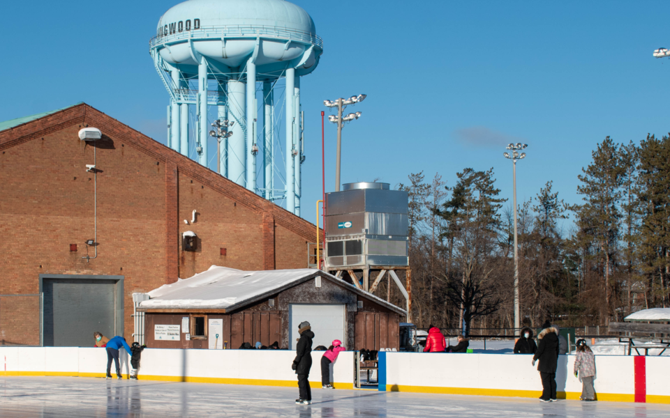 outdoor rink shed