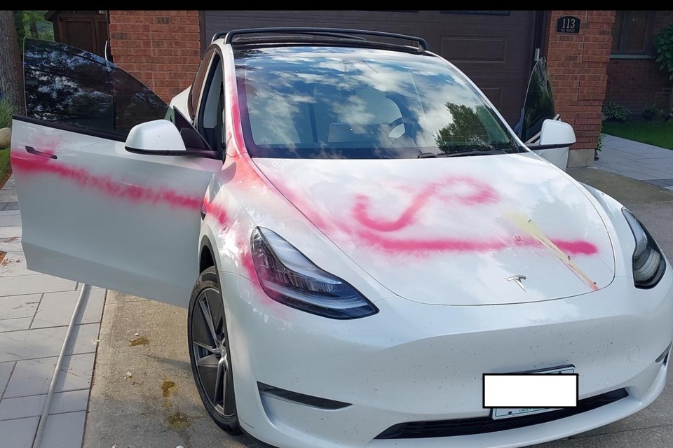 Many in town awoke to find their homes and vehicles tagged with graffiti overnight Friday and Saturday