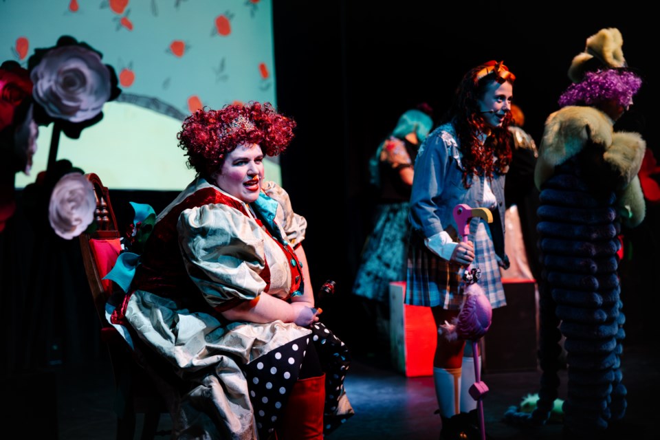 Anne Raciunas as the Queen of Hearts in Theatre Collingwood's Alice in Wonderland: The Panto