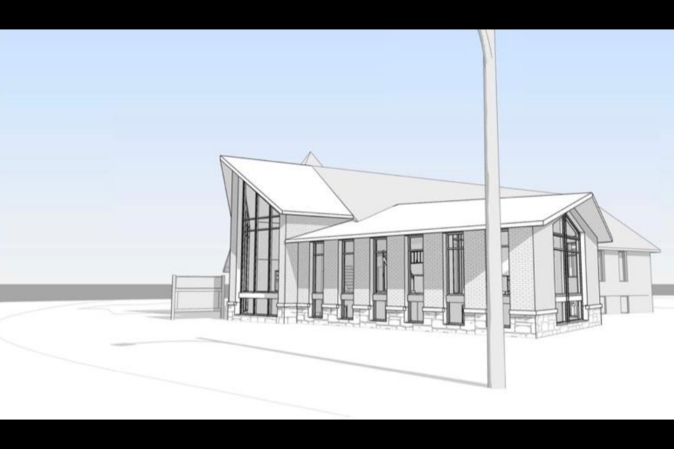 A rendering of the Blue Mountains Community Church facility with the proposed addition from the West. Contributed photo.   