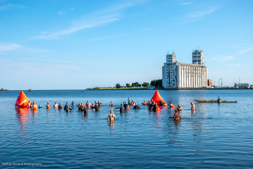 About 50 people participated in the open water swim event, covering distances of 1, 3, and 5 kilometres. 