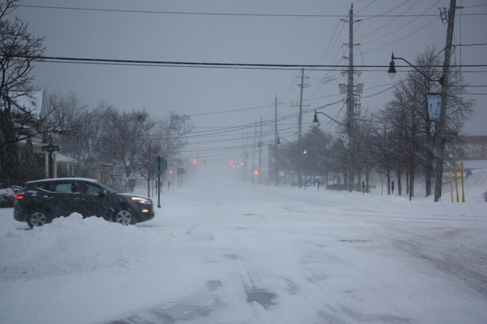 Visibility is reduced due to blowing and/or falling snow. Erika Engel/CollingwoodToday