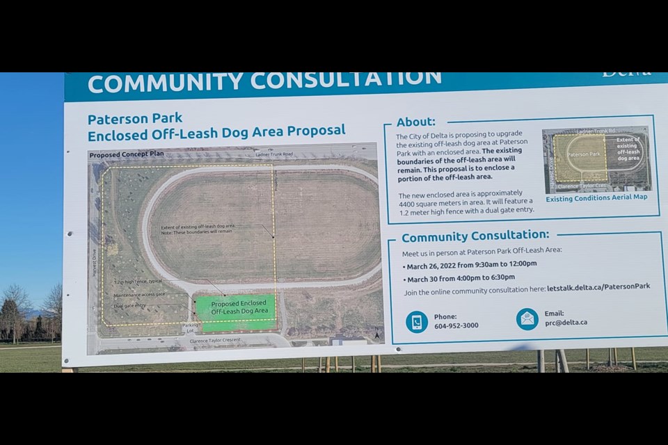 The proposed upgrade to Paterson Park is to enclose a section at the south-east corner of the existing off-leash area with a 1.2 m high fence.