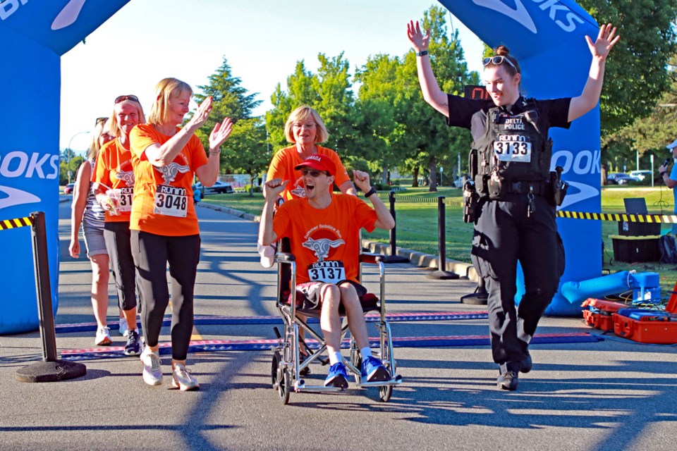 Approximately 200 participants took part in this year’s Delta Police Department’s Summer Solstice Run, Walk and Roll. Of that 200, 40 were seniors from some of Delta's assisted living homes, and from the senior's centres. Participants competed either a two km or five km course in Ladner. The Delta Police Pipe band opened the event, as well as a performance from local musicians Jay Esplana, Alvin Brendan, and Paul Clark. The Delta Police Foundation hosted the event raising funds for youth initiatives such as the Student Police Academy.