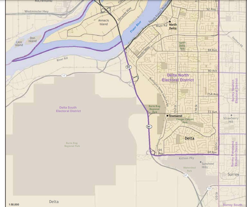 bc electoral provincial election proposed delta boundaries changes