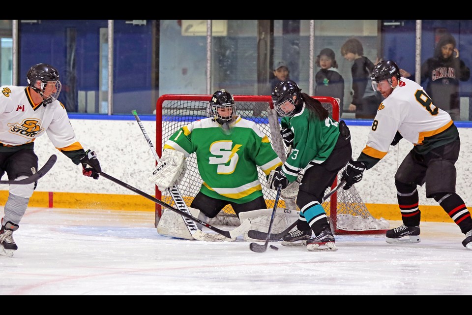 South Delta Minor Hockey Association brought the curtains down on a successful 2022-23 season with its Second Annual Grads versus Coaches Game at the Ladner Leisure Centre. The event served as a fundraiser for the Delta Hospital and Community Health Foundation. Intermission entertainment included a scrimmage of SDMHA U6 players and a U11 skills contest. The evening concluded with the recognition of the graduating players. 