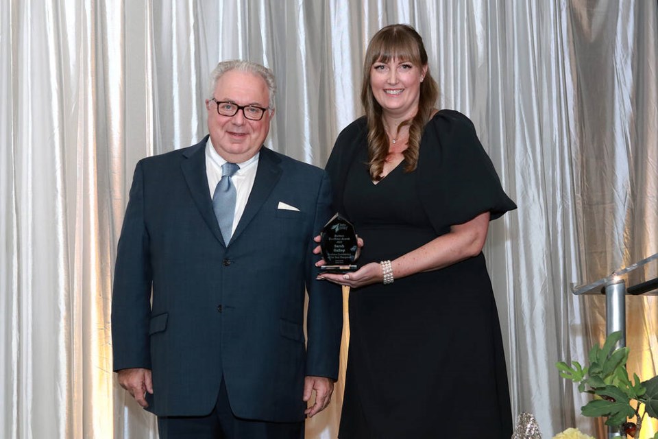 Sarah Gallop, was awarded the prestigious Business Leadership Award at the Delta Chamber of Commerce’s 73rd Annual Business Excellence Awards Gala on Oct. 18. Jim Kinnear Photo 