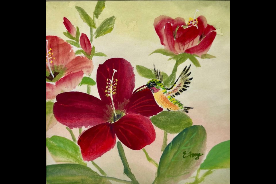 Eileen Fong’s hummingbird with Hibiscus. Images all submitted by Laurel Johnson 