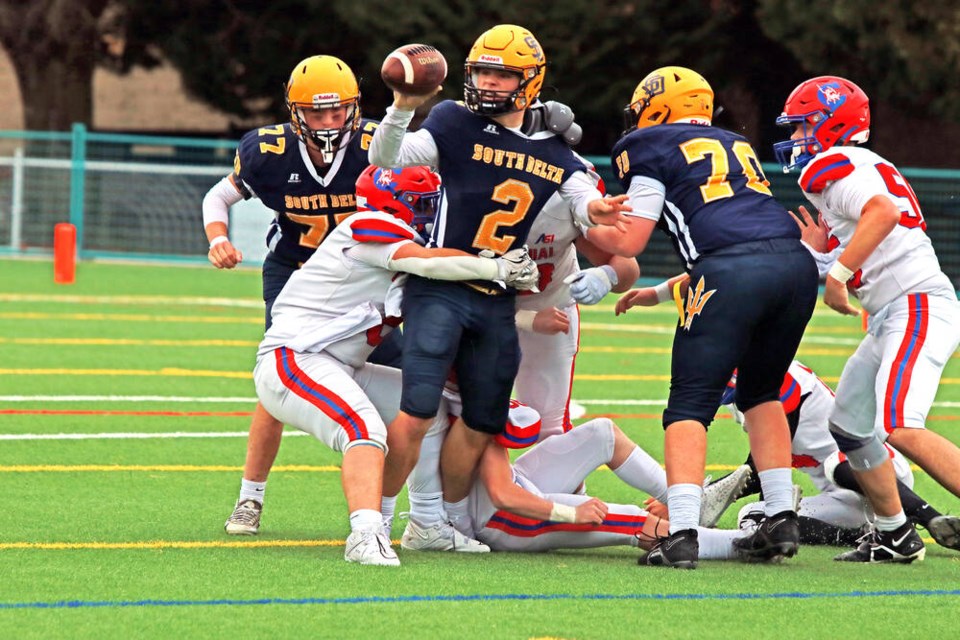 The Junior Varsity South Delta Sun Devils lost 40-8 to Centennial in the second round of the BC High School football playoffs. Jim Kinnear Photos 