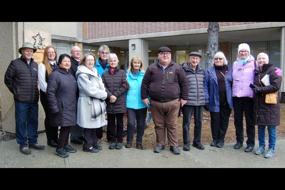 The United church presented St. Joseph’s Foundation with a cheque today in the amount of $56,163.41. As part of the decision to disband Holy Trinity United Church Elliot Lake, it was the congregation's desire to make a substantial donation to St. Joseph’s Foundation as part of their community of faith. In the photo from left to right: Earle Jones (Foundation Vice Chair), Leslie Sanders (CNE St Joseph’s General Hospital, Elaine Johnston (Chair, St. Joseph’s General Hospital), William Elliott (Foundation Past-Chair), Lee Buck (Hospital Auxiliary rep), Patti Todevic (Foundation Director), Cleta Sarich (Foundation Member), Pat Stirling (Foundation Member), United Church representatives Russ Foy, Dean Reile, Nancy-Jo Wannan, Reverend Cory Vermeer-Cuthbert and Ann Foy