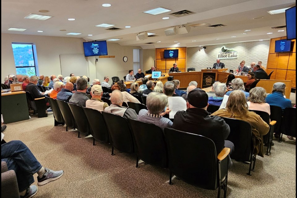 Full gallery of citizens greets Elliot Lake City Council, September 25, 2023