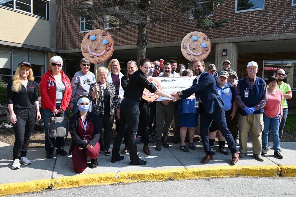 Smile Cookie volunteers and St. Joe's staff celebrate a successful campaign. May 13, 2024