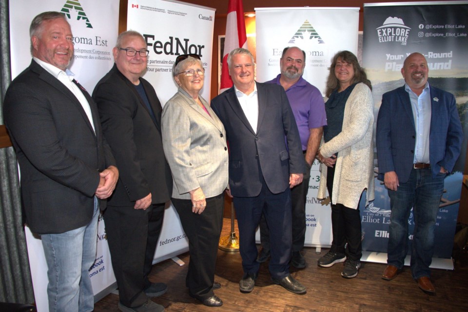 L to R: Mantha, Heard, Murdock, Sheehan, Wannan, Lefebvre, Seidel, at announcement. October 17, 2024