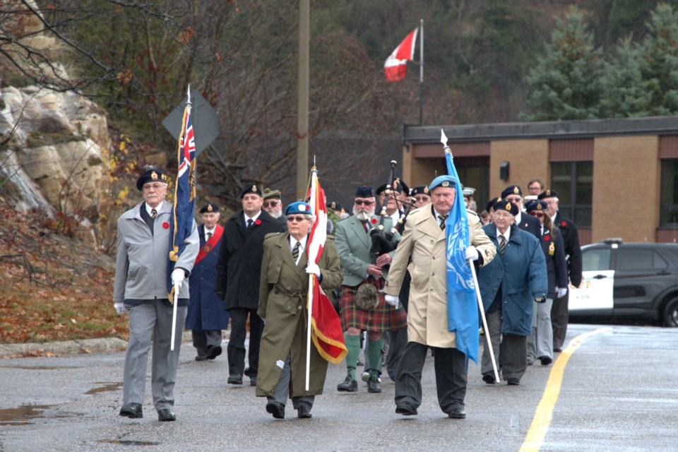 Remembrance Day ceremony, Elliot Lake, ON. November 11, 2024