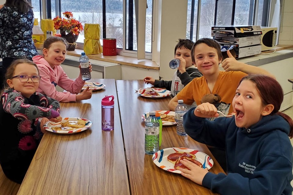 students, staff and friends of École Catholique Georges Vanier (Elliot Lake) celebrated Mardi Gras with a pancake breakfast.