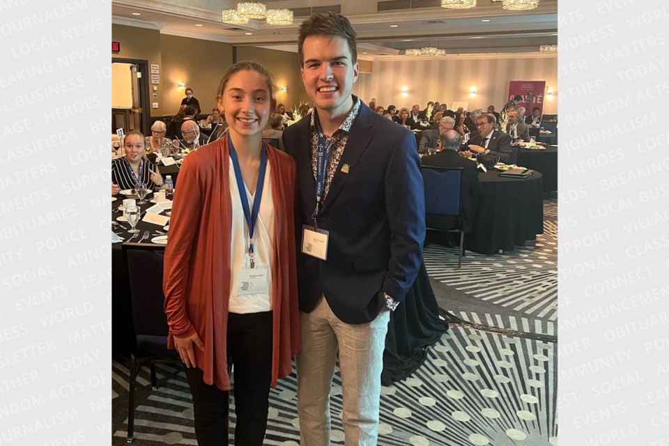 Mariska Lamothe and Benjamin Dennie from Blind River acted as student trustees for the CSC Nouvelon in Toronto for the congress of the Association franco-ontarienne des conseil scolaire catholiques