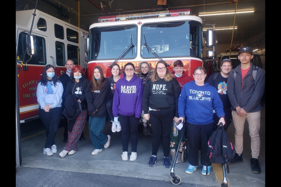 Students from the ELSS Hospitality and Tourism Specialist High Skills Major program got a tour of the Elliot Lake Fire Hall.