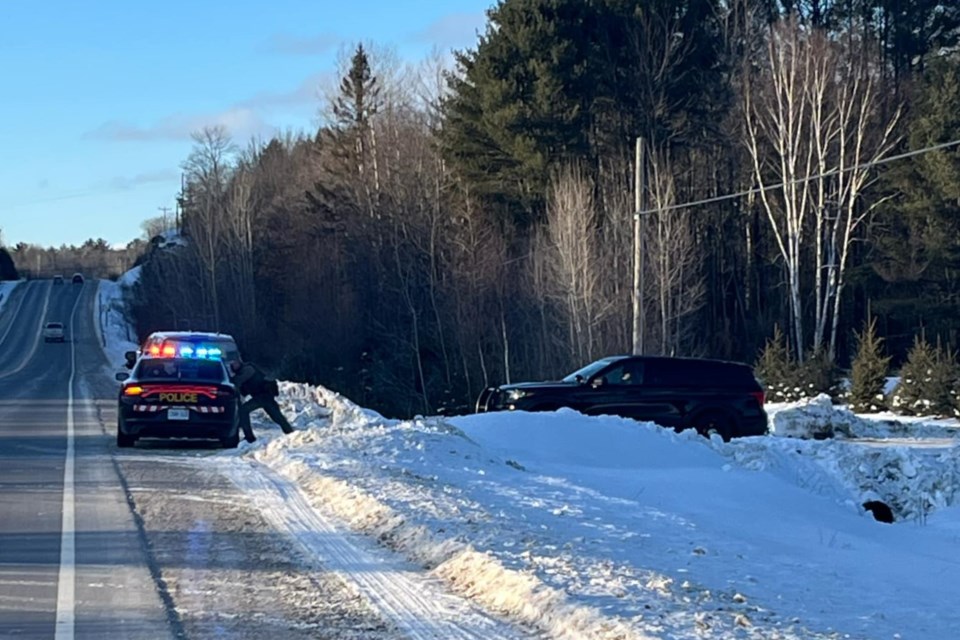 Several OPP vehicles were seen in the driveway of a house across from Viking Tent and Trailer Park on the western side of Iron Bridge on Monday afternoon.