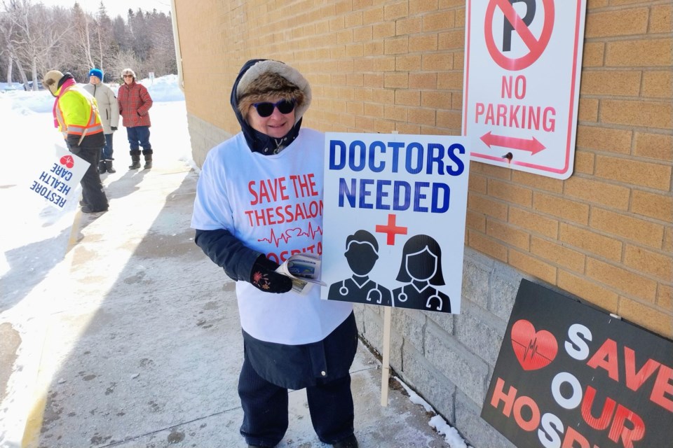 Mary Jane Thompson, co-organizer of the protest, was born at Thessalon Hospital.