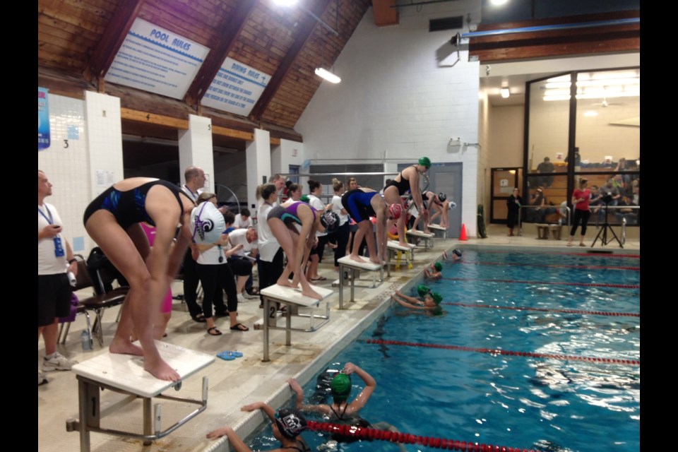 Swimmers are shown in action during the NEOR#3 Developmental meet on the weekend. Kris Svela/ElliotLakeToday